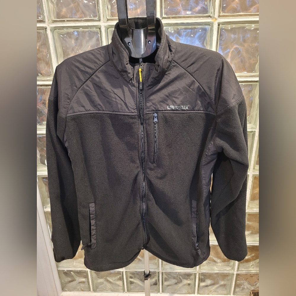 Caterpillar CAT Fleece Jacket Men’s L Black Full Zip Workwear Coat